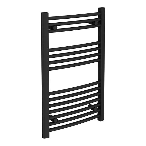 Toreno Black Curved W500 X H800mm Heated Towel Rail 3 Toreno Black Curved W500 X H800mm Heated Towel Rail