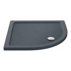 Toreno Matt Black 800 X 800mm Quadrant Shower Enclosure + Slate Effect Tray