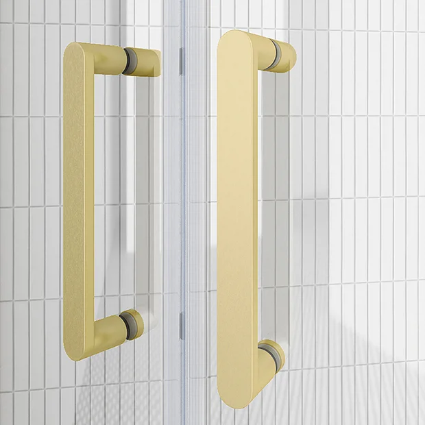 Toreno Brushed Brass 1400 X 800mm Double Sliding Door Shower Enclosure Without Tray 3 Toreno Brushed Brass 1400 X 800mm Double Sliding Door Shower Enclosure Without Tray