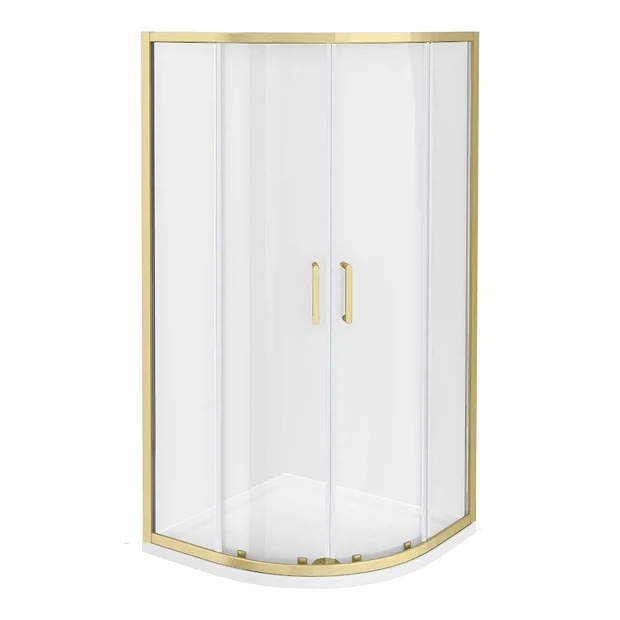 Toreno Brushed Brass 900 X 900mm Quadrant Shower Enclosure Without Tray 4 Toreno Brushed Brass 900 X 900mm Quadrant Shower Enclosure Without Tray - Image 3