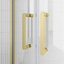 Toreno Brushed Brass 900 X 900mm Quadrant Shower Enclosure Without Tray