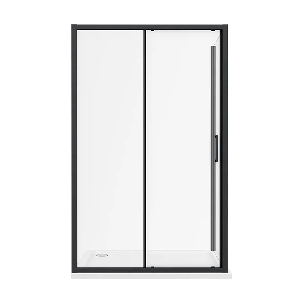 Toreno Matt Black 1000 X 900mm Sliding Door Shower Enclosure + Pearlstone Tray 3 Toreno Matt Black 1000 X 900mm Sliding Door Shower Enclosure + Pearlstone Tray