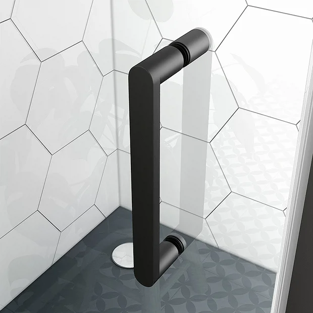 Toreno Matt Black 1000 X 800mm Sliding Door Shower Enclosure + Slate Effect Tray 6 Toreno Matt Black 1000 X 800mm Sliding Door Shower Enclosure + Slate Effect Tray - Image 4