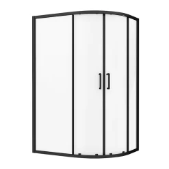 Toreno Matt Black 1200 X 900mm Offset Quadrant Shower Enclosure