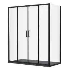 Toreno Matt Black 1400 X 800mm Double Sliding Door Shower Enclosure + Slate Effect Tray 9 Toreno Matt Black 1400 X 800mm Double Sliding Door Shower Enclosure + Slate Effect Tray -Toreno Bathroom blk149sdesl d1a