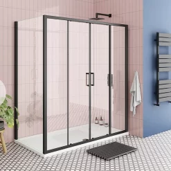 Toreno Matt Black 1700 X 800mm Double Sliding Door Shower Enclosure + Pearlstone Tray 8 Toreno Matt Black 1700 X 800mm Double Sliding Door Shower Enclosure + Pearlstone Tray -Toreno Bathroom blk178sde lrg