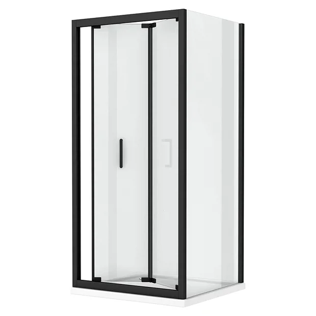 Toreno Matt Black 800 X 800mm Bi-Fold Door Shower Enclosure Without Tray 3 Toreno Matt Black 800 X 800mm Bi-Fold Door Shower Enclosure Without Tray