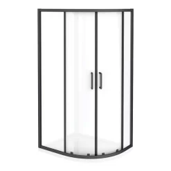 Toreno Matt Black 900 X 760mm Offset Quadrant Shower Enclosure -Toreno Bathroom blk976q2d d4