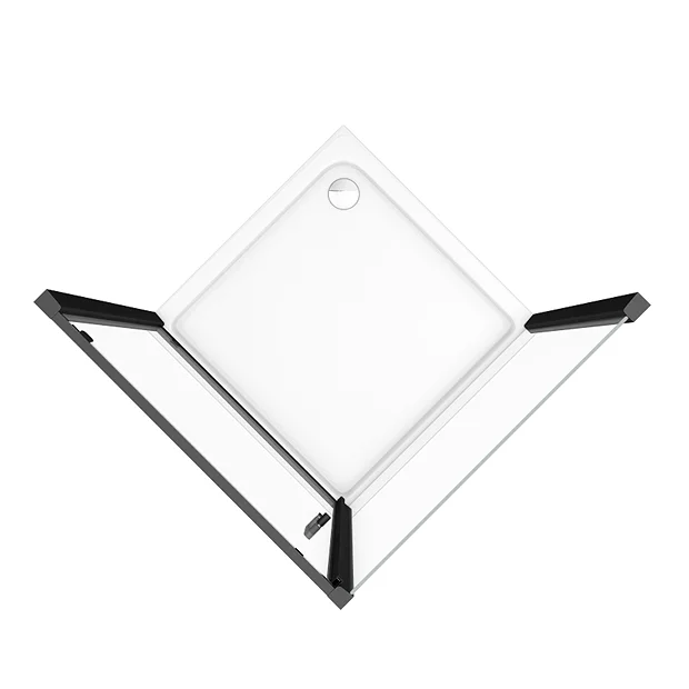 Toreno Matt Black 900 X 900mm Pivot Door Shower Enclosure + Pearlstone Tray 3 Toreno Matt Black 900 X 900mm Pivot Door Shower Enclosure + Pearlstone Tray