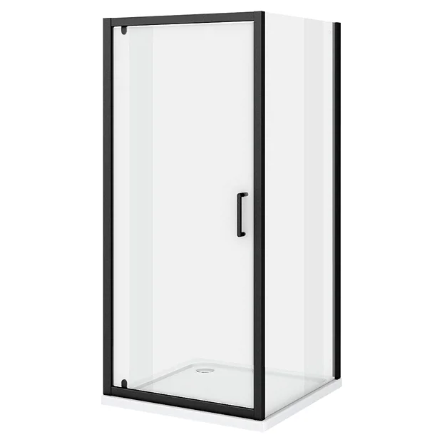 Toreno Matt Black 900 X 900mm Pivot Door Shower Enclosure Without Tray 3 Toreno Matt Black 900 X 900mm Pivot Door Shower Enclosure Without Tray