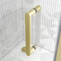 Toreno Brushed Brass 1000 X 900mm Sliding Door Shower Enclosure Without Tray