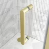 Toreno Brushed Brass 1200 X 800mm Sliding Door Shower Enclosure Without Tray -Toreno Bathroom brushed brass single shower door handle 9