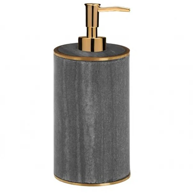 Toreno Grey Marble Brass Effect Lotion/Soap Dispenser 3 Toreno Grey Marble Brass Effect Lotion/Soap Dispenser