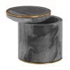 Toreno Grey Marble Brass Effect Storage Pot 2 Toreno Grey Marble Brass Effect Storage Pot -Toreno Bathroom gmbpd1