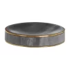 Toreno Grey Marble Brass Effect Soap Dish 2 Toreno Grey Marble Brass Effect Soap Dish -Toreno Bathroom gmbsdd1