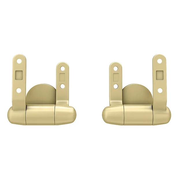Toreno Wooden Toilet Seat Hinge Pack Brushed Brass 3 Toreno Wooden Toilet Seat Hinge Pack Brushed Brass - Image 2