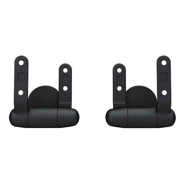 Toreno Wooden Toilet Seat Hinge Pack Matt Black 4 Toreno Wooden Toilet Seat Hinge Pack Matt Black - Image 2