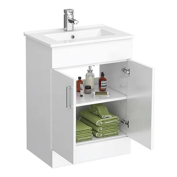Toreno Cloakroom Suite Inc. Modern Toilet (White Gloss) 5 Toreno Cloakroom Suite Inc. Modern Toilet (White Gloss) - Image 3
