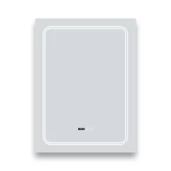 Toreno 500x700mm LED Illuminated Mirror Inc. Anti-Fog, Digital Clock & Touch Sensor -Toreno Bathroom mir020 d1n