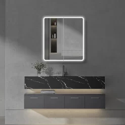 Toreno 700 X 650mm LED Illuminated 2-Door Mirror Cabinet With Motion Sensor, Shaving Socket & Anti-Fog -Toreno Bathroom mir401 d4