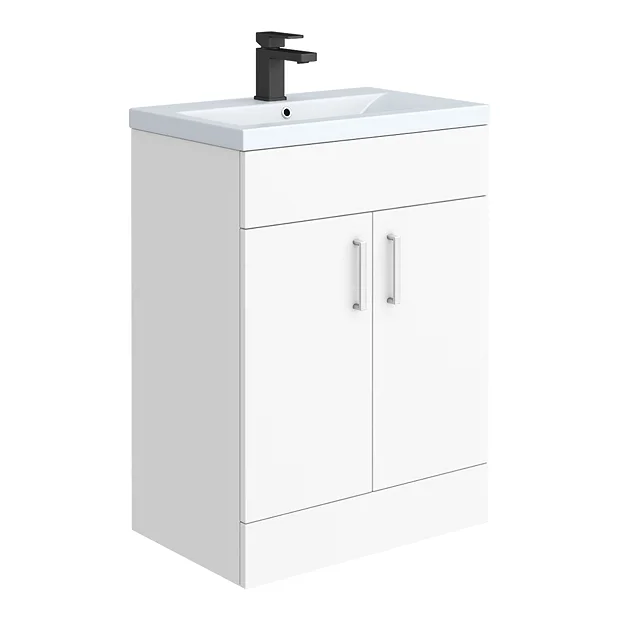 Toreno 600 Basin Unit - High Gloss White With Matt Blue Mid Edged Basin 4 Toreno 600 Basin Unit - High Gloss White With Matt Blue Mid Edged Basin - Image 2