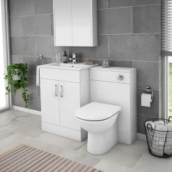 Toreno 1100mm Gloss White Vanity Unit Bathroom Suite - Depth 400/200mm 12 Toreno 1100mm Gloss White Vanity Unit Bathroom Suite - Depth 400/200mm -Toreno Bathroom mod1100pan d5