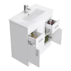 Toreno 1300mm Gloss White Vanity Unit Bathroom Suite - Depth 400/200mm 12 Toreno 1300mm Gloss White Vanity Unit Bathroom Suite - Depth 400/200mm -Toreno Bathroom mod1300vty001c d1