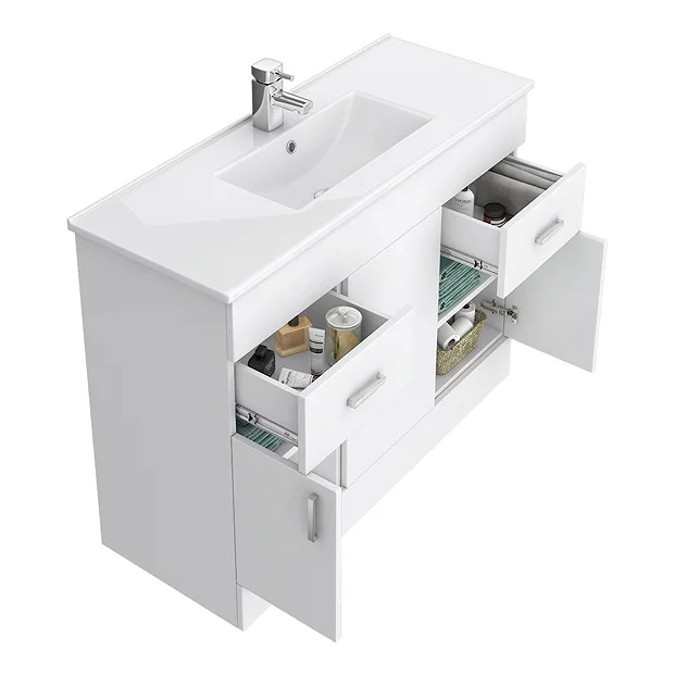 Toreno 1500mm Gloss White Vanity Unit Bathroom Suite - Depth 400/200mm 5 Toreno 1500mm Gloss White Vanity Unit Bathroom Suite - Depth 400/200mm - Image 3