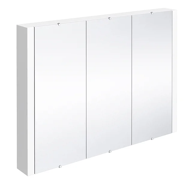 Toreno 3-Door Mirror Cabinet (Minimalist White - 900mm Wide) 4 Toreno 3-Door Mirror Cabinet (Minimalist White - 900mm Wide) - Image 2