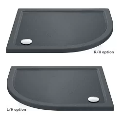 Toreno 900 X 800 Offset Quadrant Shower Enclosure Inc. Slate Effect Tray