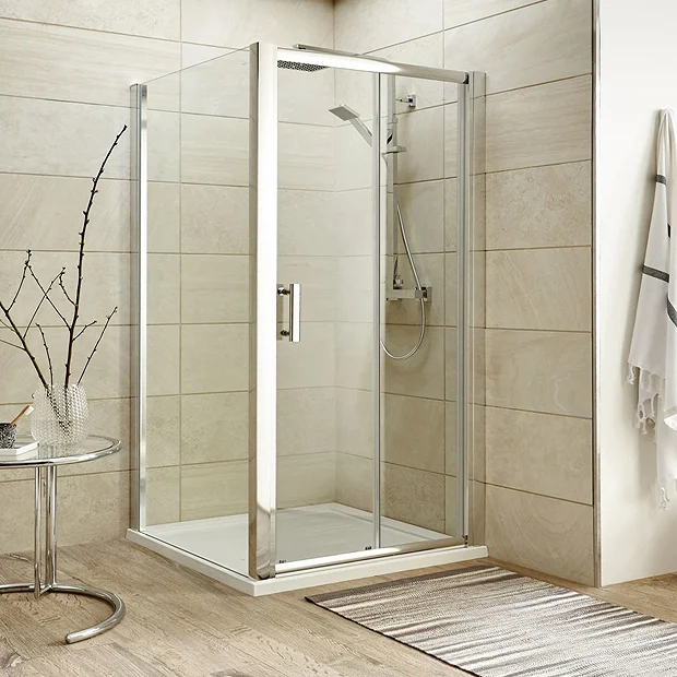 Toreno 8mm 1000 X 1000mm Square Sliding Door Large Shower Enclosure - Easy Fit 4 Toreno 8mm 1000 X 1000mm Square Sliding Door Large Shower Enclosure - Easy Fit - Image 2