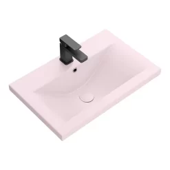 Toreno 600 Basin Unit - High Gloss White With Matt Pink Mid Edged Basin