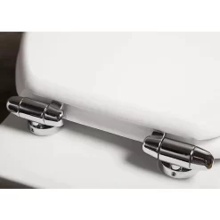 Toreno High Gloss White MDF Bottom Fixing Soft Close Toilet Seat With Chrome Hinges