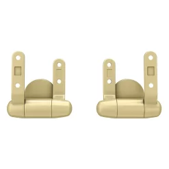 Toreno High Gloss White MDF Bottom Fixing Toilet Seat Brushed Brass Hinges