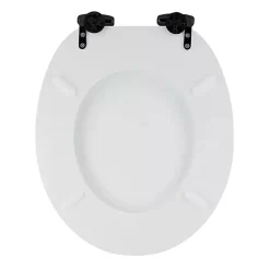 Toreno High Gloss White MDF Bottom Fixing Toilet Seat Matt Black Hinges 9 Toreno High Gloss White MDF Bottom Fixing Toilet Seat Matt Black Hinges -Toreno Bathroom msc020nmb d2