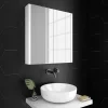 Toreno 2-Door Mirror Cabinet (Minimalist White - 617mm Wide) -Toreno Bathroom mv052 d2