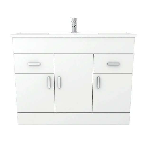 Toreno Vanity Sink With Cabinet - 1000mm Modern High Gloss White 7 Toreno Vanity Sink With Cabinet - 1000mm Modern High Gloss White - Image 6