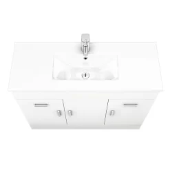 Toreno Vanity Sink With Cabinet - 1000mm Modern High Gloss White