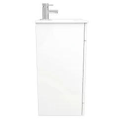 Toreno Small Vanity Sink With Cabinet - 500mm Modern High Gloss White