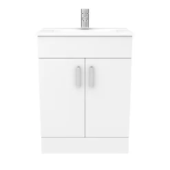 Toreno Vanity Sink With Cabinet - 600mm Modern High Gloss White -Toreno Bathroom mv600 n d2