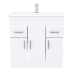 Toreno Vanity Sink With Cabinet - 800mm Modern High Gloss White -Toreno Bathroom mv800 d6