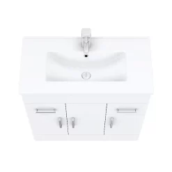 Toreno Vanity Sink With Cabinet - 800mm Modern High Gloss White
