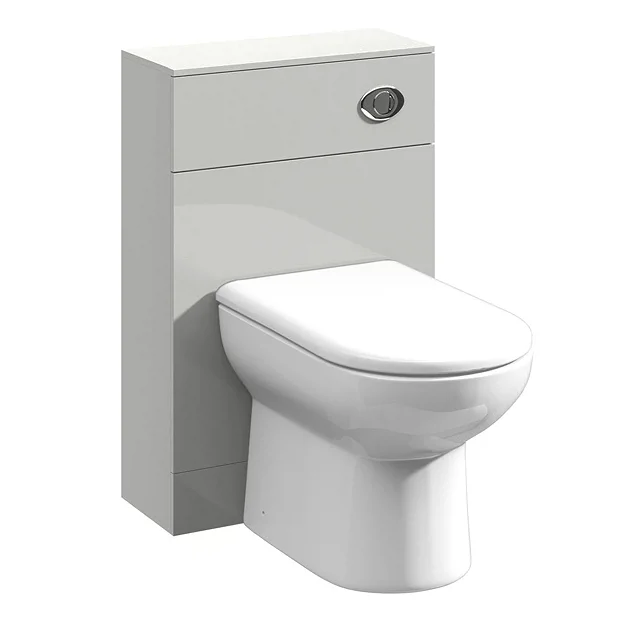 Toreno Light Grey 500x200mm BTW Toilet Unit Inc. Cistern + Round Pan 4 Toreno Light Grey 500x200mm BTW Toilet Unit Inc. Cistern + Round Pan - Image 2