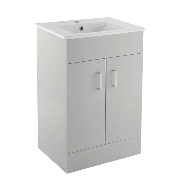 Toreno Light Grey 500mm Modern Vanity Unit 4 Toreno Light Grey 500mm Modern Vanity Unit - Image 2