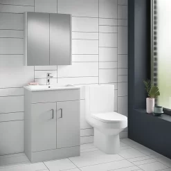 Toreno Light Grey 600mm Modern Vanity Unit