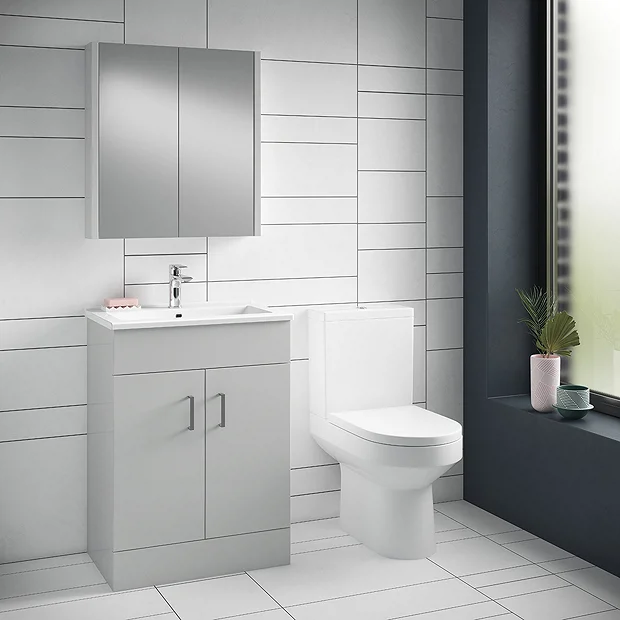 Toreno Light Grey 600mm Modern Vanity Unit 3 Toreno Light Grey 600mm Modern Vanity Unit