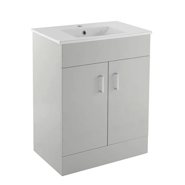 Toreno Light Grey 600mm Modern Vanity Unit 4 Toreno Light Grey 600mm Modern Vanity Unit - Image 2