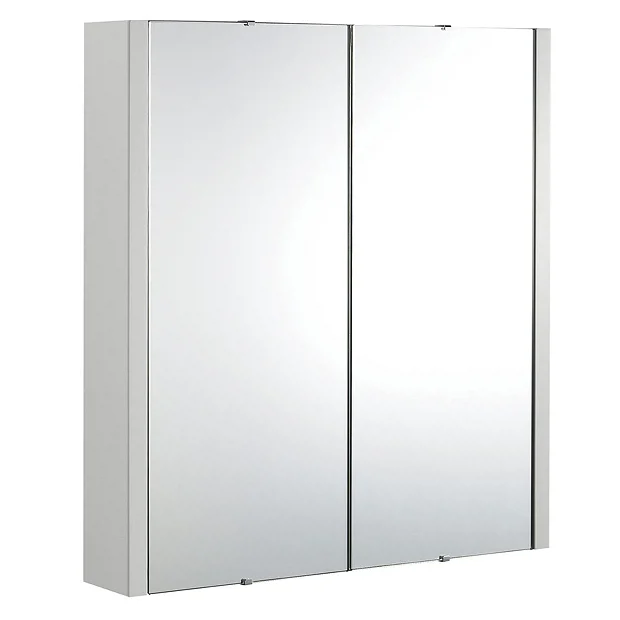 Toreno Light Grey 600mm 2-Door Mirror Cabinet 4 Toreno Light Grey 600mm 2-Door Mirror Cabinet - Image 2