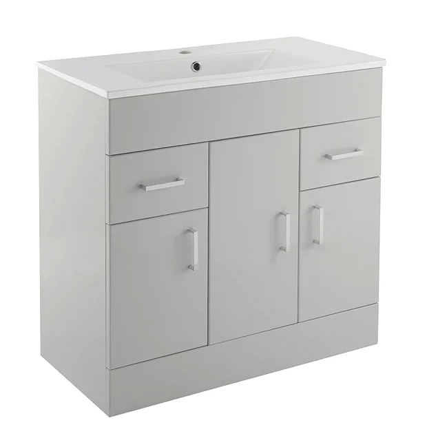 Toreno Light Grey 800mm Modern Vanity Unit 4 Toreno Light Grey 800mm Modern Vanity Unit - Image 2