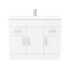 Toreno Basin Unit - 1000mm Modern High Gloss White With Mid Edged Basin -Toreno Bathroom mvme1000 d2